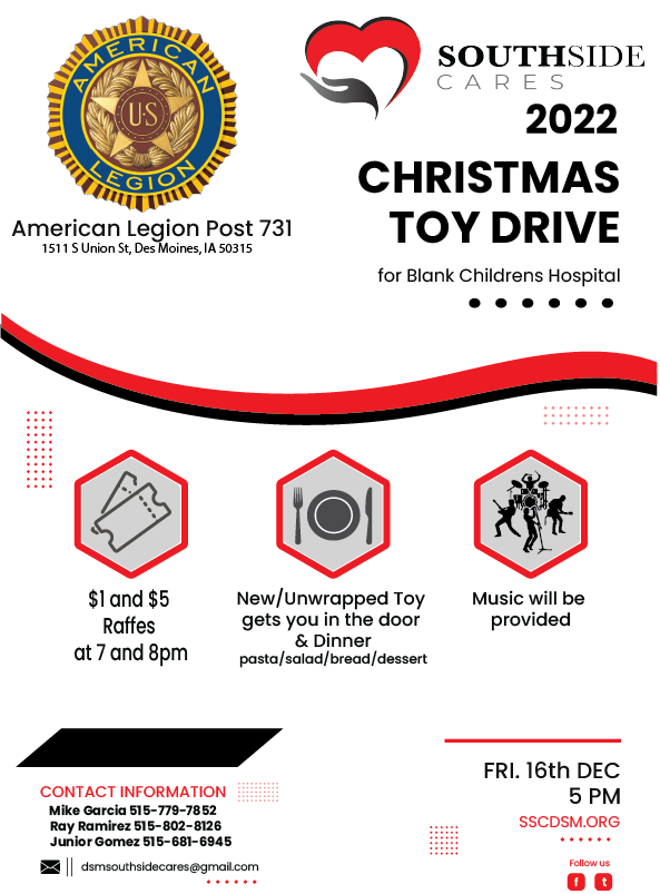 toy drive southside cares iowa